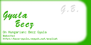 gyula becz business card